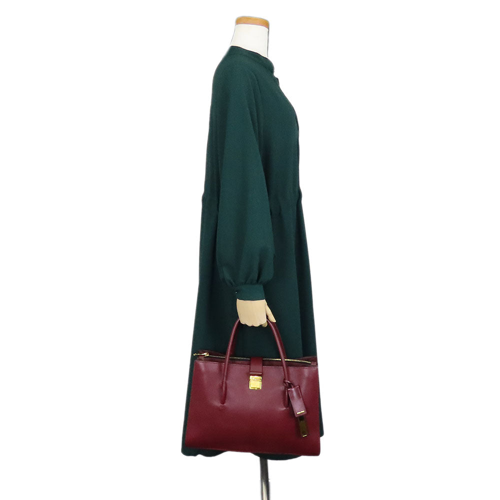 Miu Miu Leather Handbag 2WAY Bordeaux