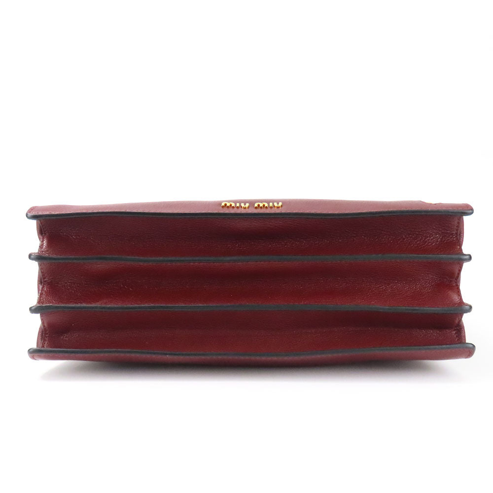 Miu Miu Leather Handbag 2WAY Bordeaux