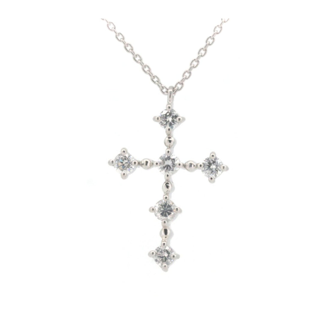 Vendome Aoyama Diamond Cross Necklace 0.37ct PT850/PT900 in Great Condition