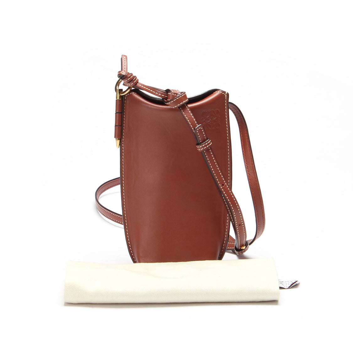 Loewe Gate Pocket Leather Bucket Bag - Brown