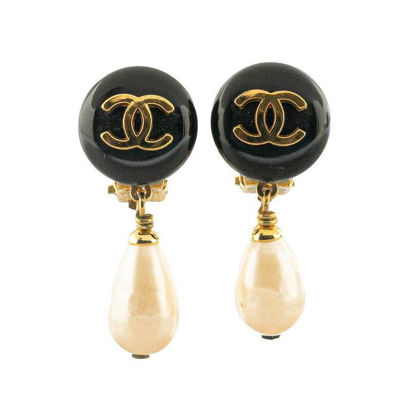 Chanel Coco Mark Faux Pearl Earrings