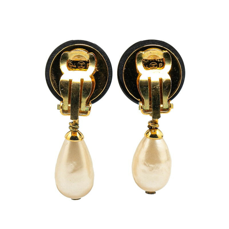 Chanel Coco Mark Faux Pearl Earrings