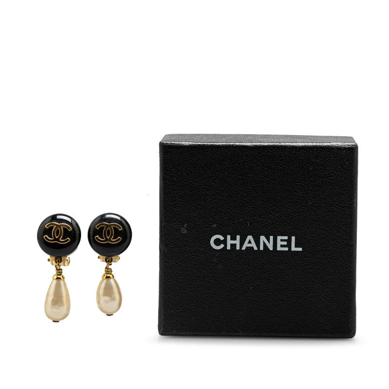 Chanel Coco Mark Faux Pearl Earrings