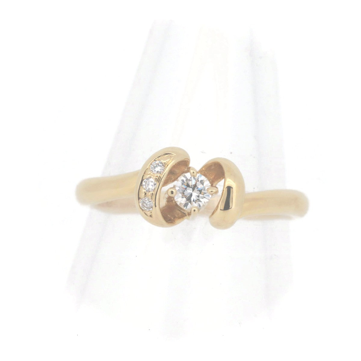 Tasaki K18YG Yellow Gold Diamond Ring 0.13ct Size 11 in Great Condition