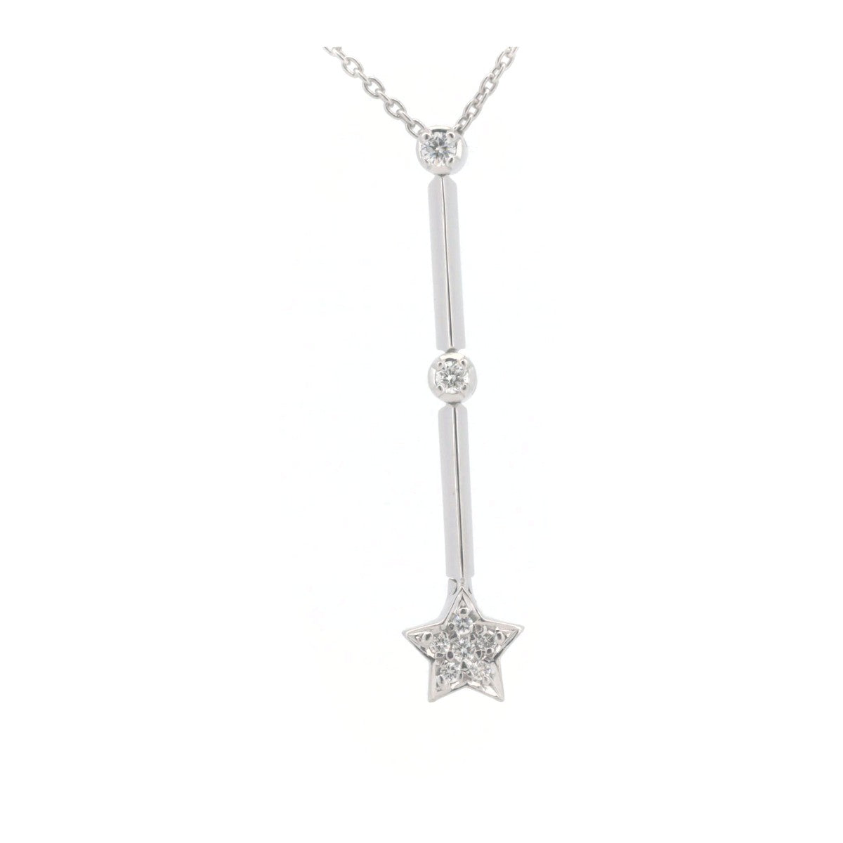 Pre-owned Star Jewelry Diamond Necklace 0.09ct K18WG in Great Condition