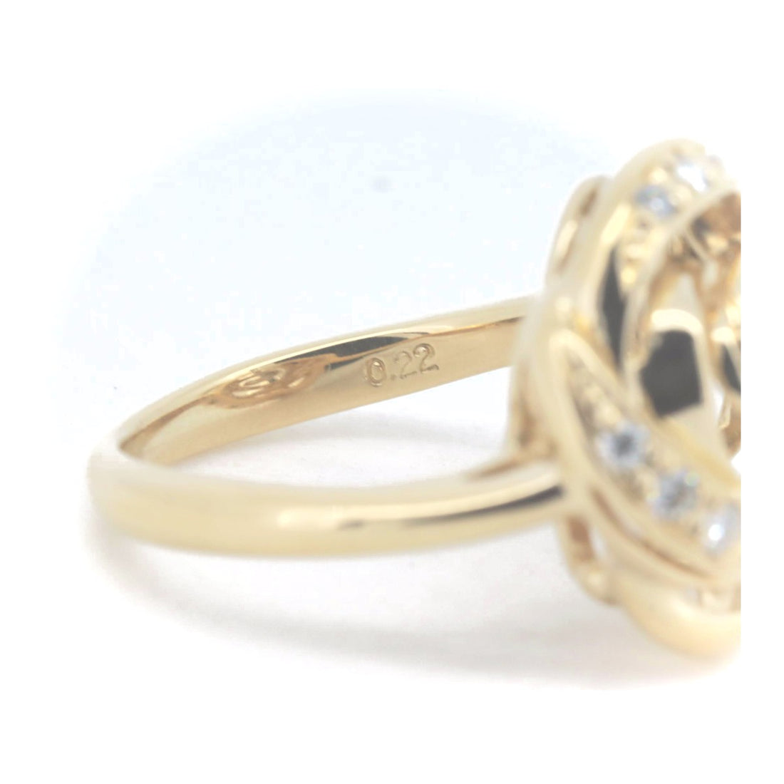 Tasaki Diamond Ring 0.22ct K18YG Size 10