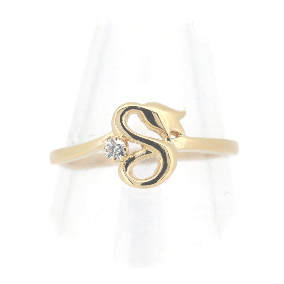 Mikimoto Diamond Ring K18YG Yellow Gold