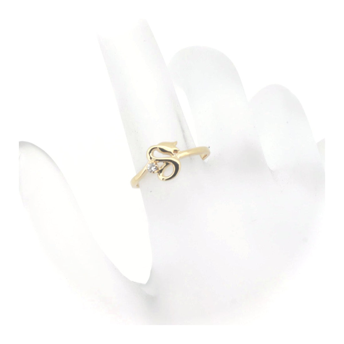 Mikimoto Diamond Ring K18YG Yellow Gold in Great Condition