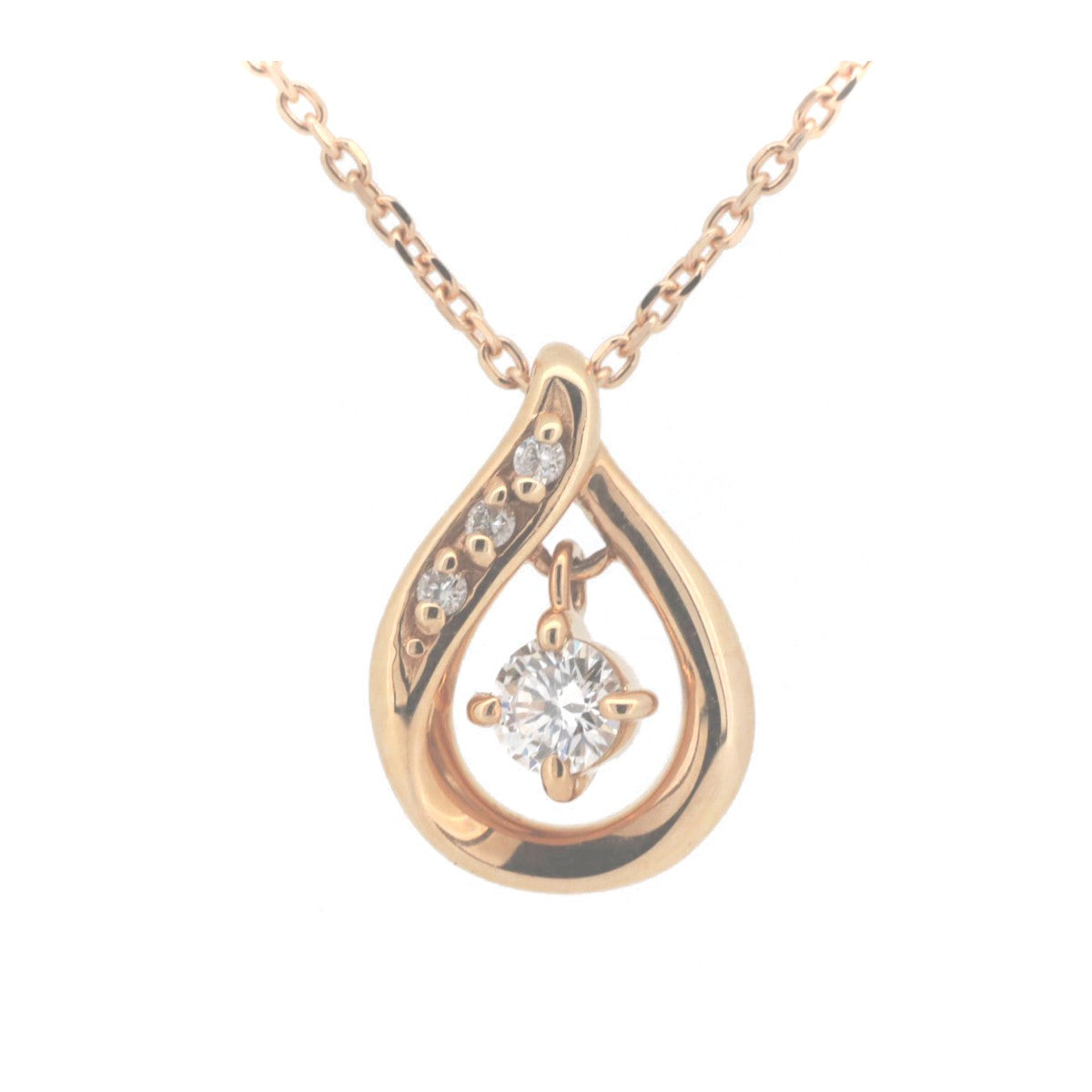 K18PG Pink Gold Diamond Necklace in Great Condition