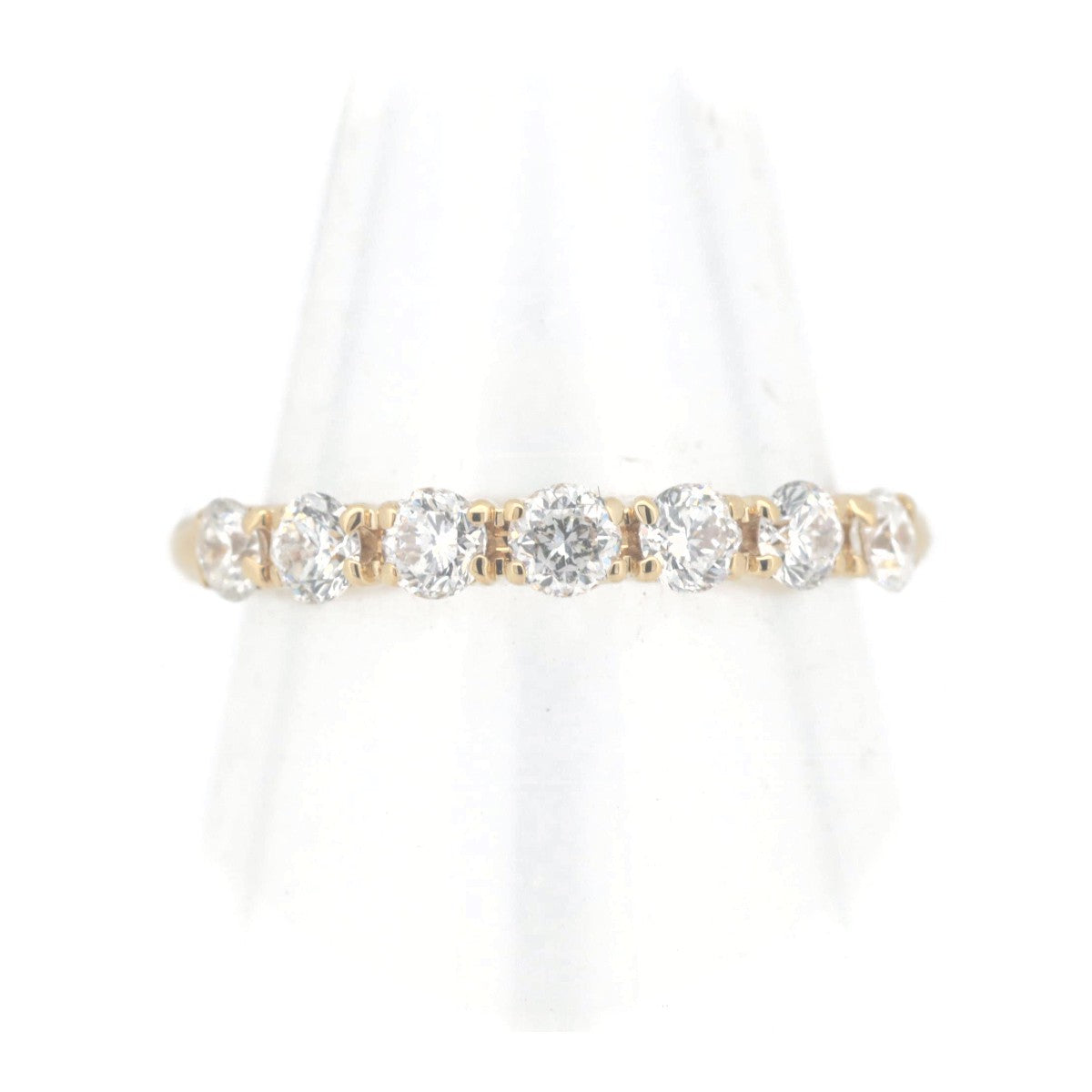 K18YG Diamond Half Eternity Ring 0.50CT Size 8.5 in Great Condition