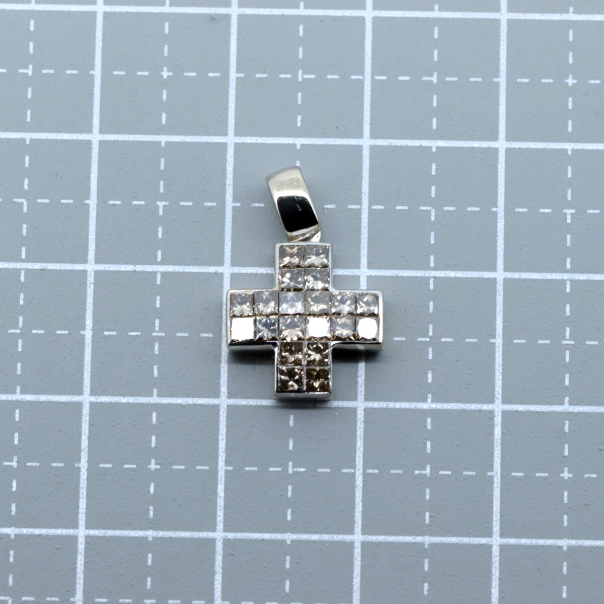 Masumi Kasahara Diamond Cross Pendant 0.60CT K18WG White Gold in Great Condition