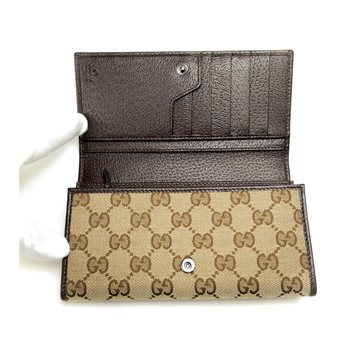 Gucci Cotton Long Wallet with Coin Pocket 244946 in Pristine Condition