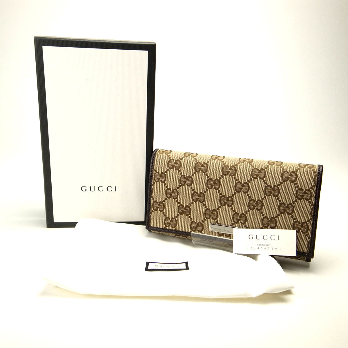 Gucci Cotton Long Wallet with Coin Pocket 244946 in Pristine Condition