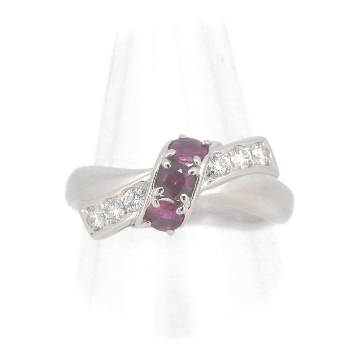 Polara Ruby Diamond Ring PT900 Platinum Size 11 in Great Condition