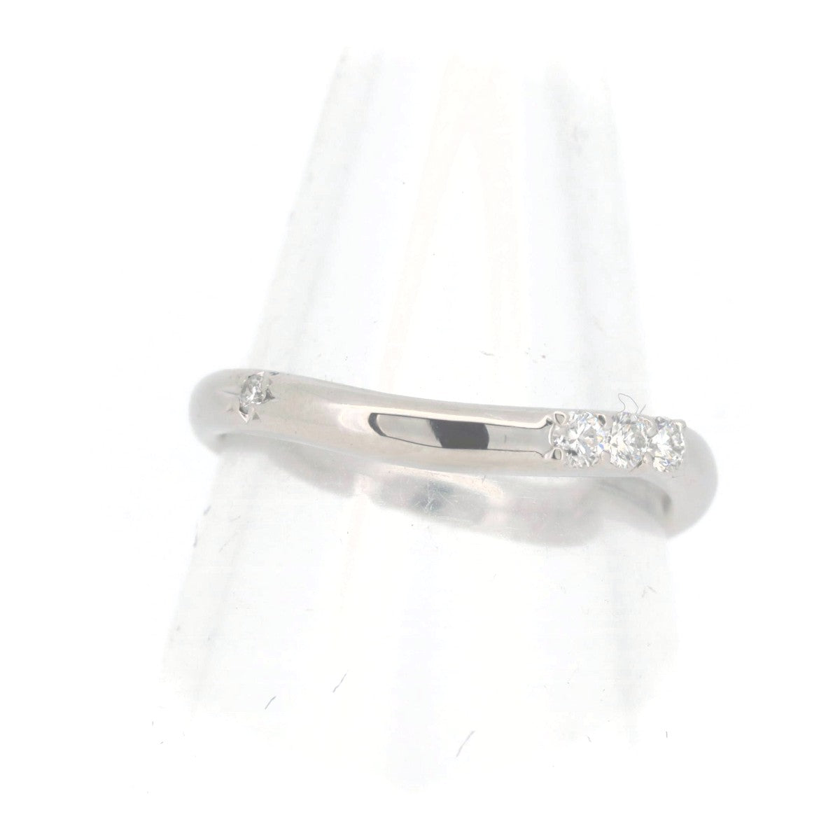 Used PT900 Platinum Diamond Ring 0.11CT Size 10