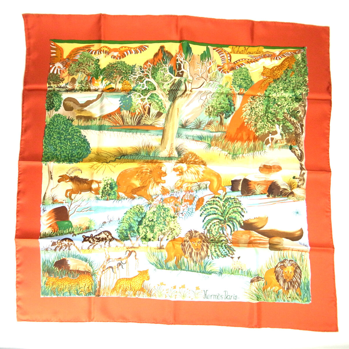 Hermes Silk Scarf 90cm x 90cm (Nubama Mountain) in Great Condition