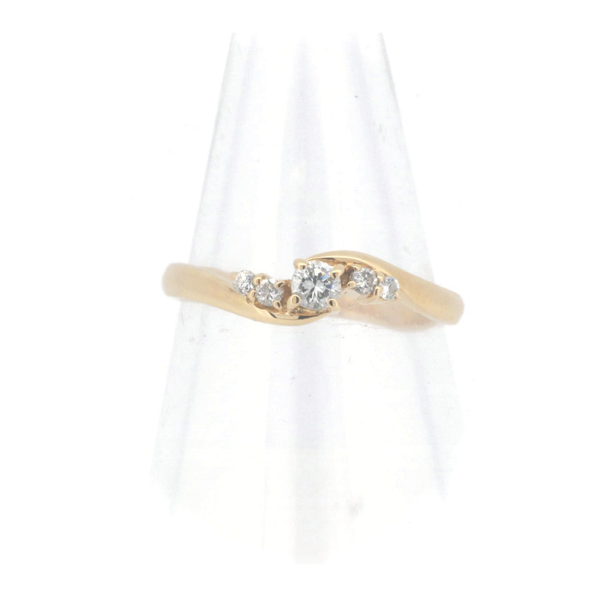 Take Up Diamond Ring 0.16ct K18YG 8号 in Great Condition