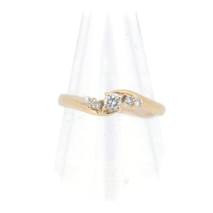 Take Up Diamond Ring 0.16ct K18YG 8号 in Great Condition