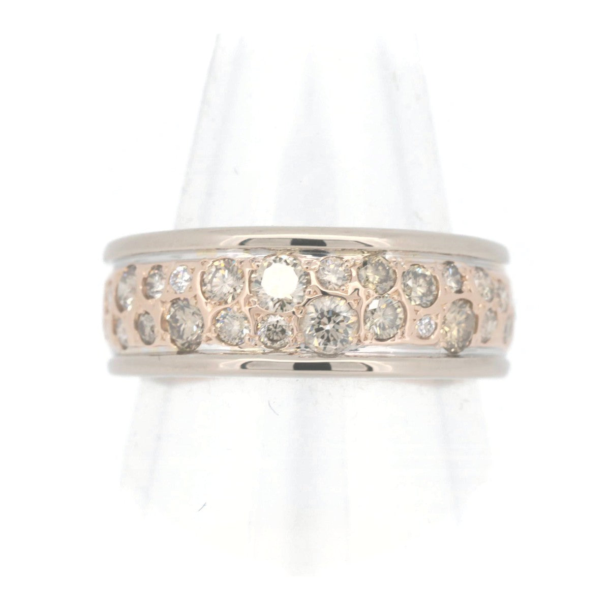 K18PG/K18WG Diamond Ring 0.85CT 13号 K18 Pink/White Gold in Great Condition