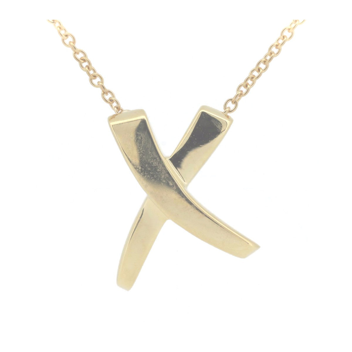 Tiffany & Co K18YG Kiss Motif Necklace