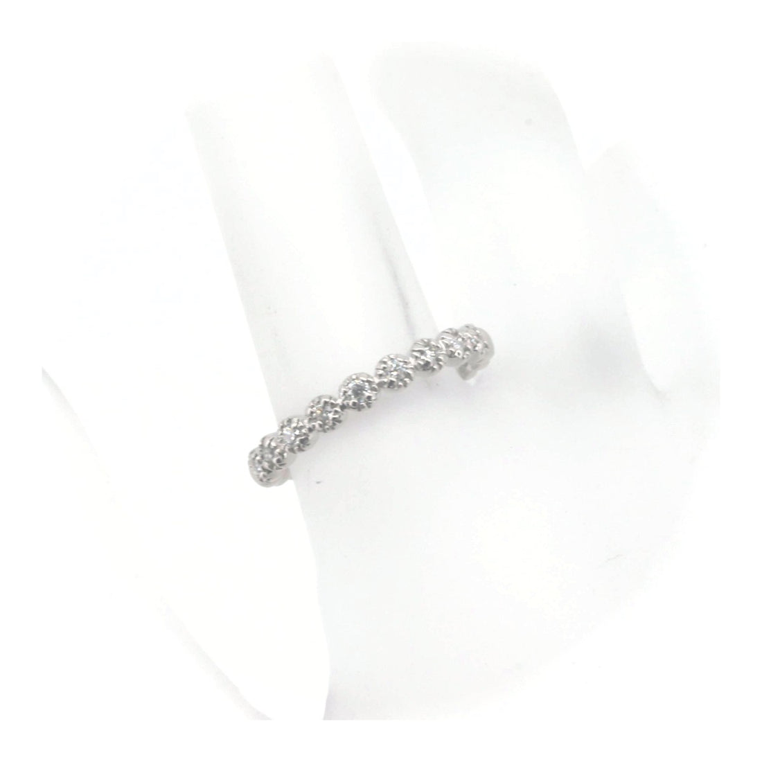 Ponte Vecchio Diamond Ring 0.18ct K18 White Gold Size 11 in Great Condition