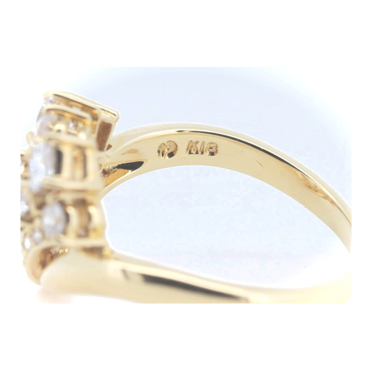 Tasaki K18YG Yellow Gold Diamond Ring 15 in Great Condition