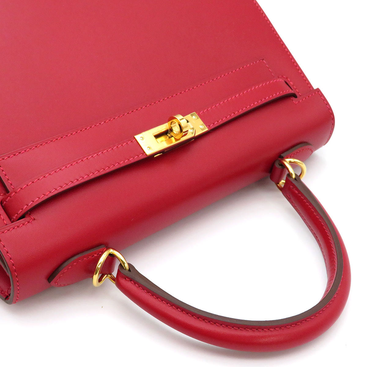 Hermes Tadelakt Handbag Rouge Vif