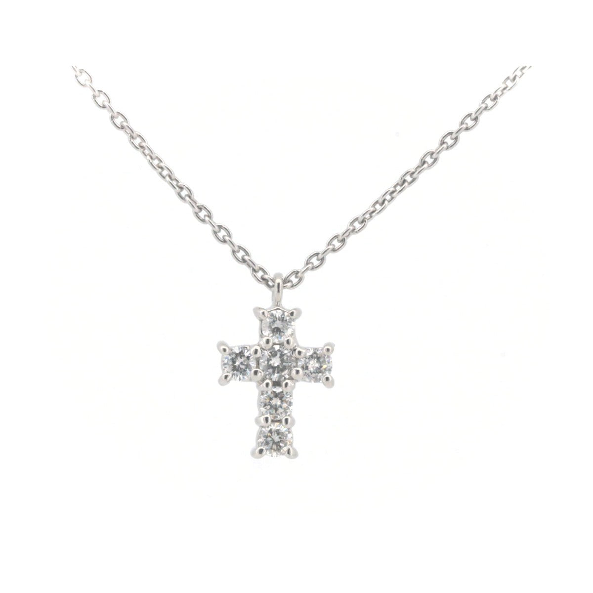 Vendome Aoyama Diamond Cross Necklace PT900/PT850 Platinum in Great Condition