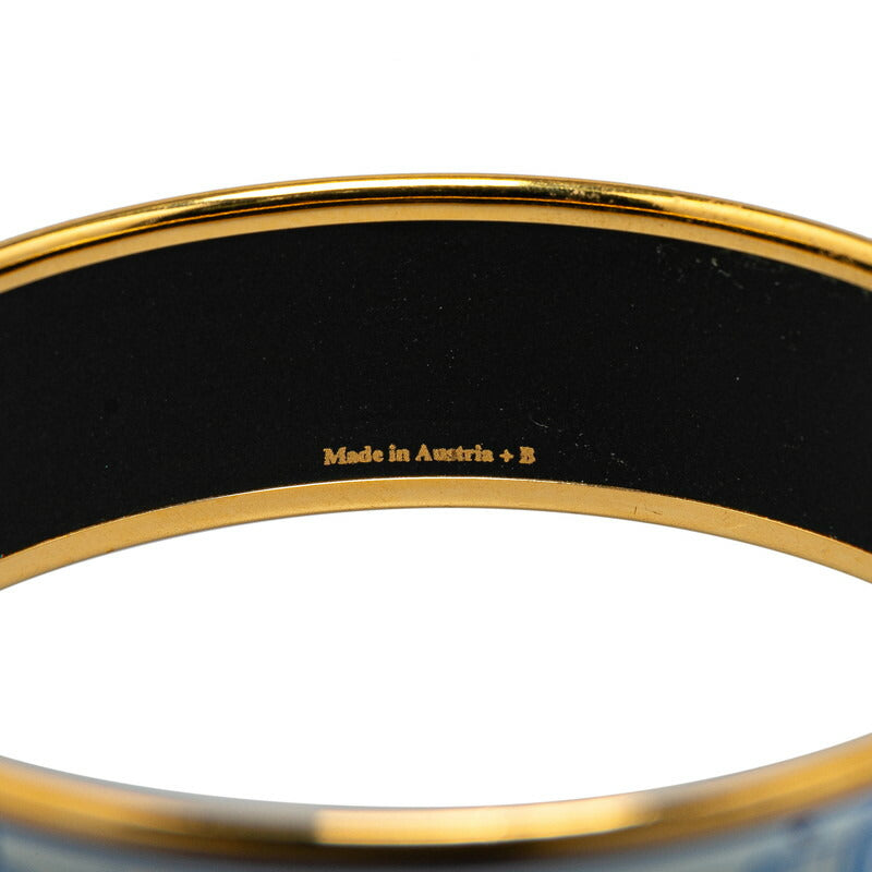 Hermes Enamel GM Ship Motif Bangle Gold