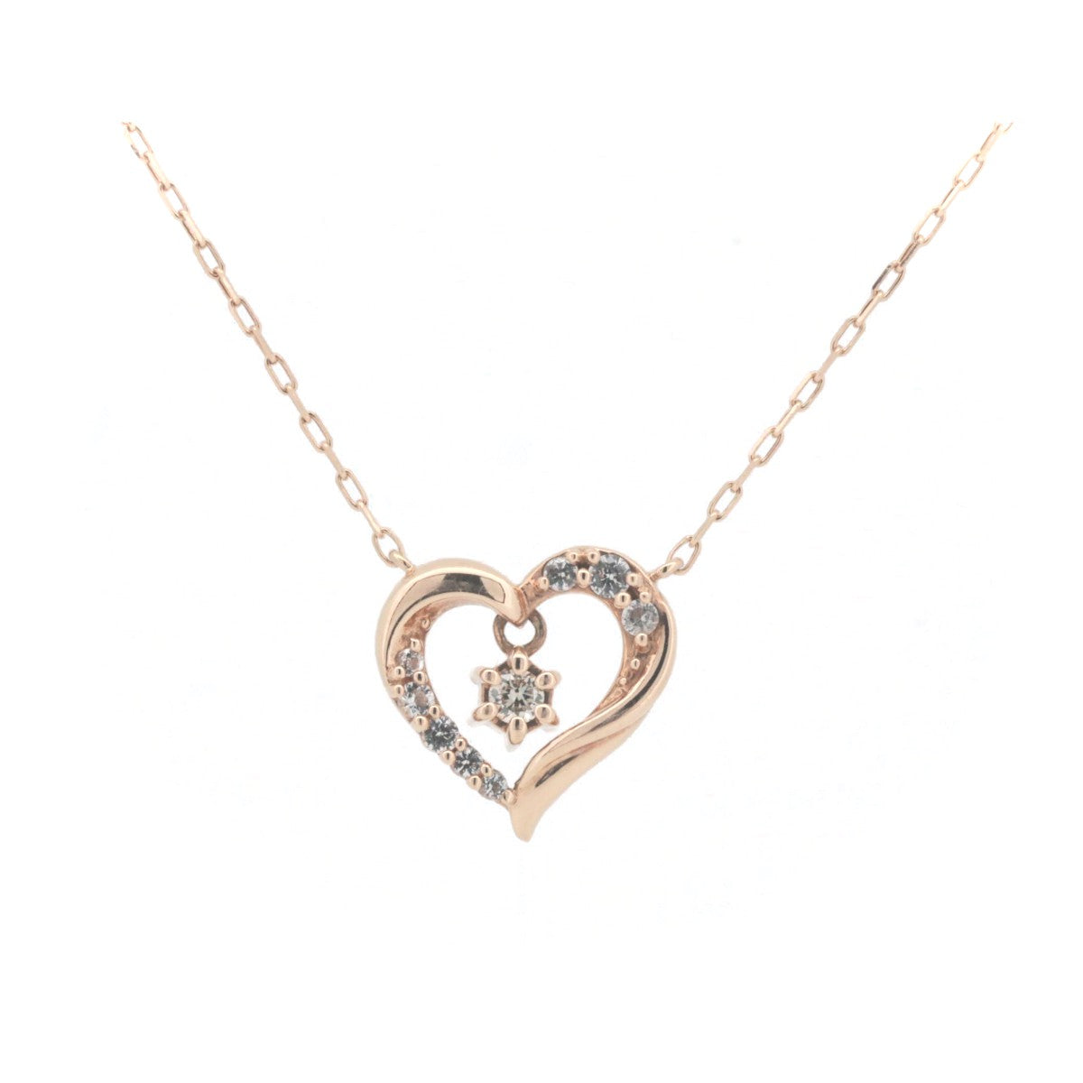 4°C Diamond Necklace K10 Pink Gold