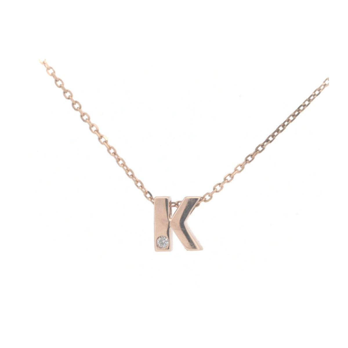 4°C Initial K Diamond Necklace K10PG Pink Gold