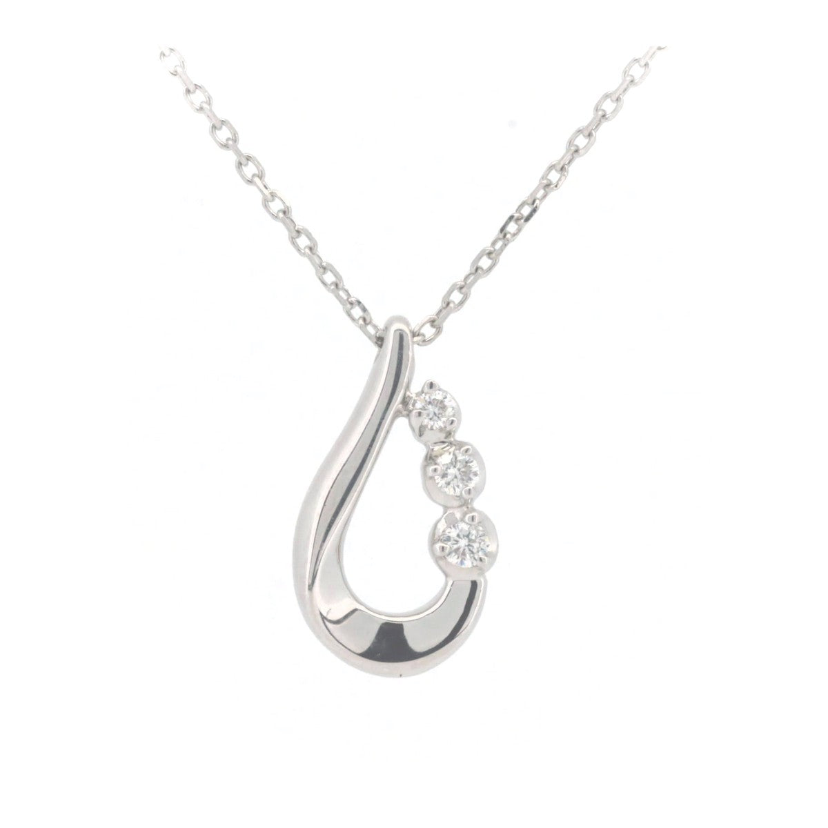 K18WG Diamond Necklace 18K White Gold in Great Condition