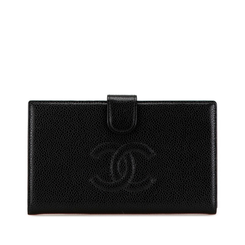 Chanel Caviar Skin Coco Mark Long Wallet A13498