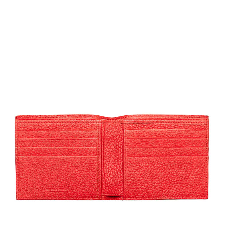 Bottega Veneta Leather Compact Bifold Wallet Red in Very Good Condition