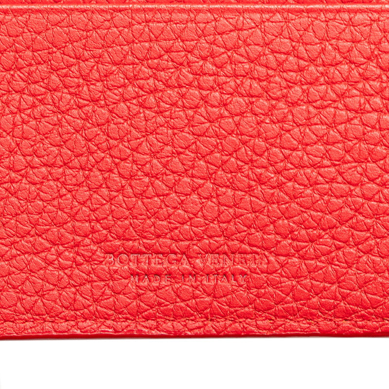 Bottega Veneta Leather Compact Bifold Wallet Red in Very Good Condition