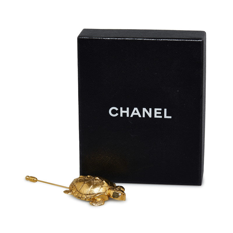 Chanel Gold Plated Turtle Brooch in Great Condition