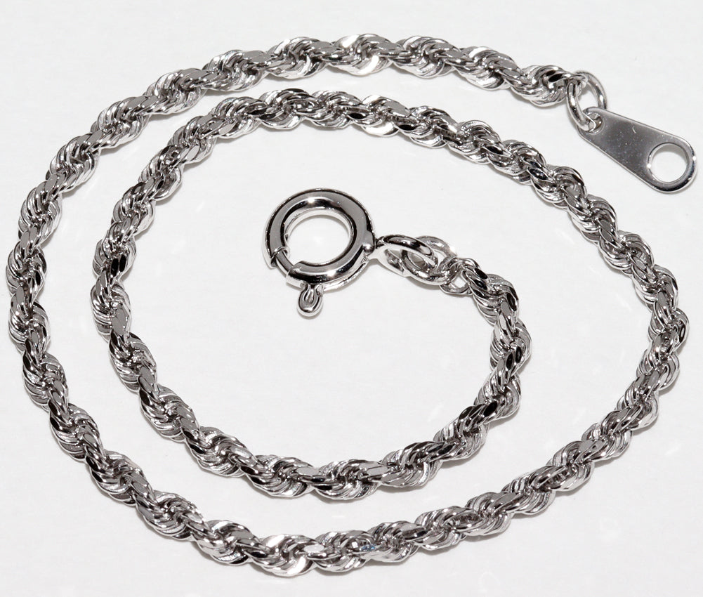 K18WG White Gold Cut Rope Bracelet