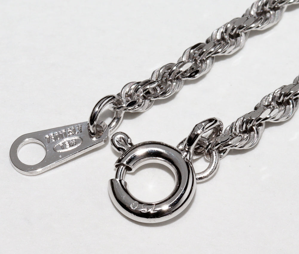 K18WG White Gold Cut Rope Bracelet