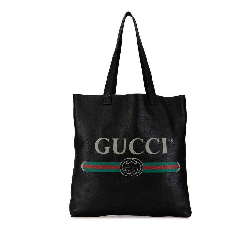 Gucci Leather Logo Print Large Tote Bag 572768 in Great Condition