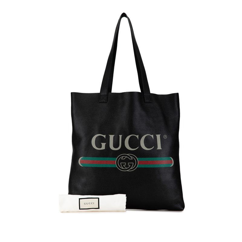 Gucci Leather Logo Print Large Tote Bag 572768