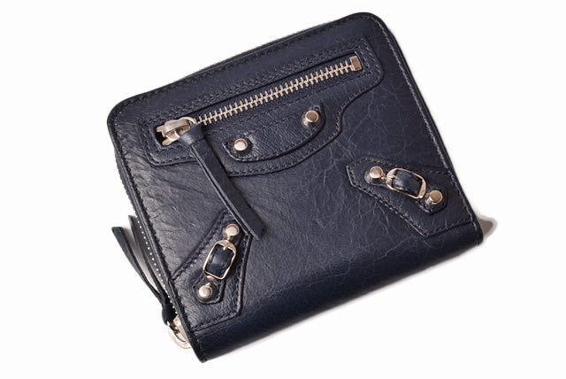 Balenciaga Classic Lambskin Wallet Navy 310699