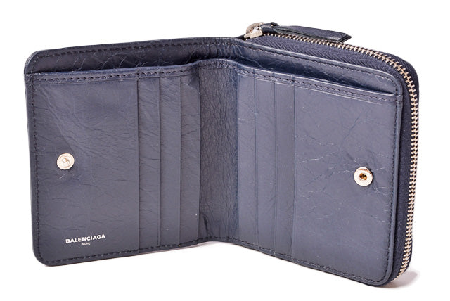 Balenciaga Classic Lambskin Wallet Navy 310699