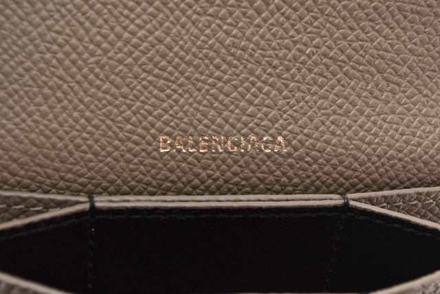 Balenciaga Leather Card Case/Coin Case Light Brown