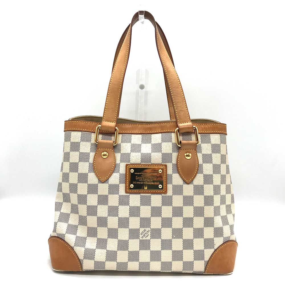 Louis Vuitton Damier Azur Hampstead PM Canvas Tote Bag N51207  in Very Good Condition