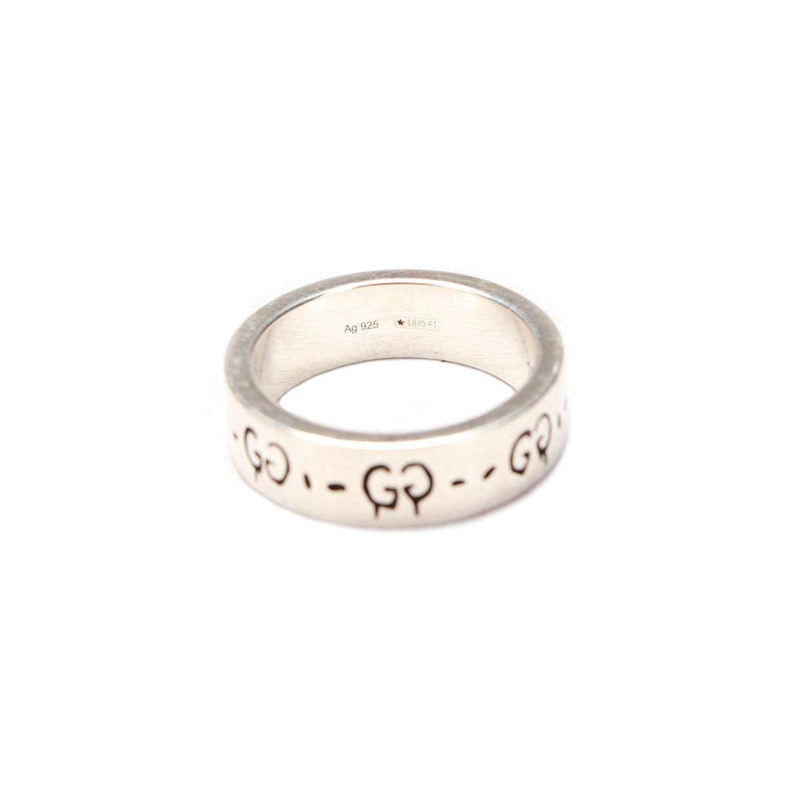 Silver GG Ghost Icon Ring