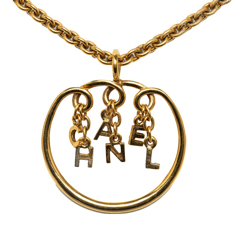 Chanel Logo Gold Necklace