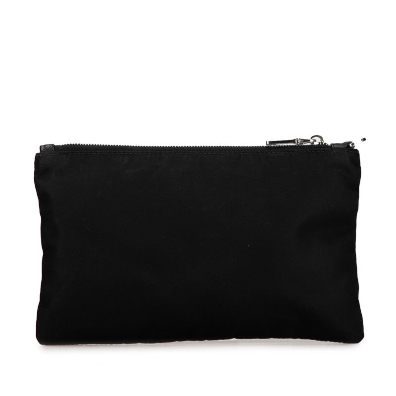 Prada Nylon Triangle Logo Pouch Black