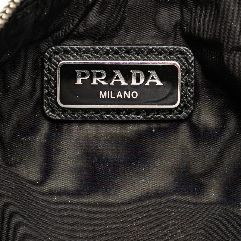 Prada Nylon Triangle Logo Pouch Black