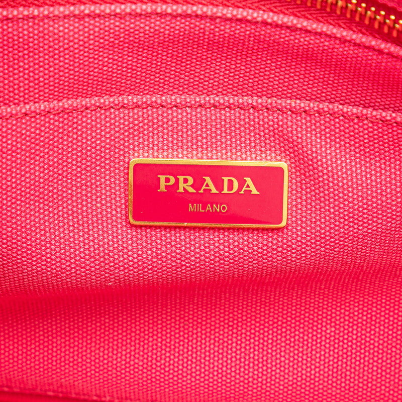 Prada Canapa Mini Triangle Logo Canvas Handbag