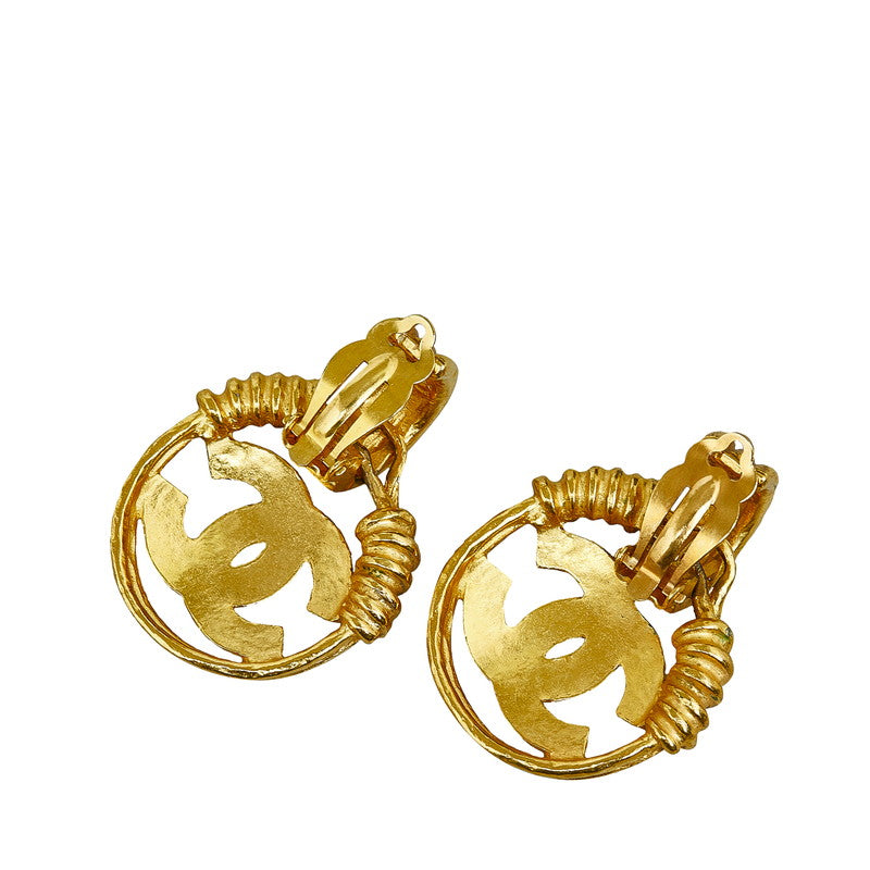 Chanel Vintage Coco Mark Clip-On Earrings in Very Good Condition